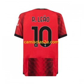 Camisolas de futebol AC Milan Rafael Leao 10 Equipamento Principal 2023/24 Manga Curta